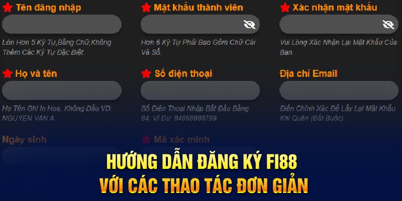 Hướng dẫn đăng ký tài khoản Fi88 với các thao tác đơn giản